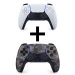 Pack 2 manettes PS5: Blanche + Camouflage